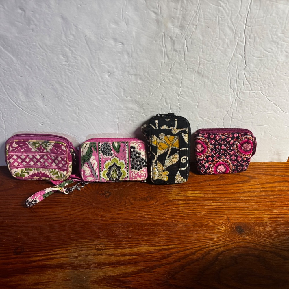 Vera‎ Bradley Quilted Cotton Accessory Lot Wristlets Phone Case Coin Purse 4pc